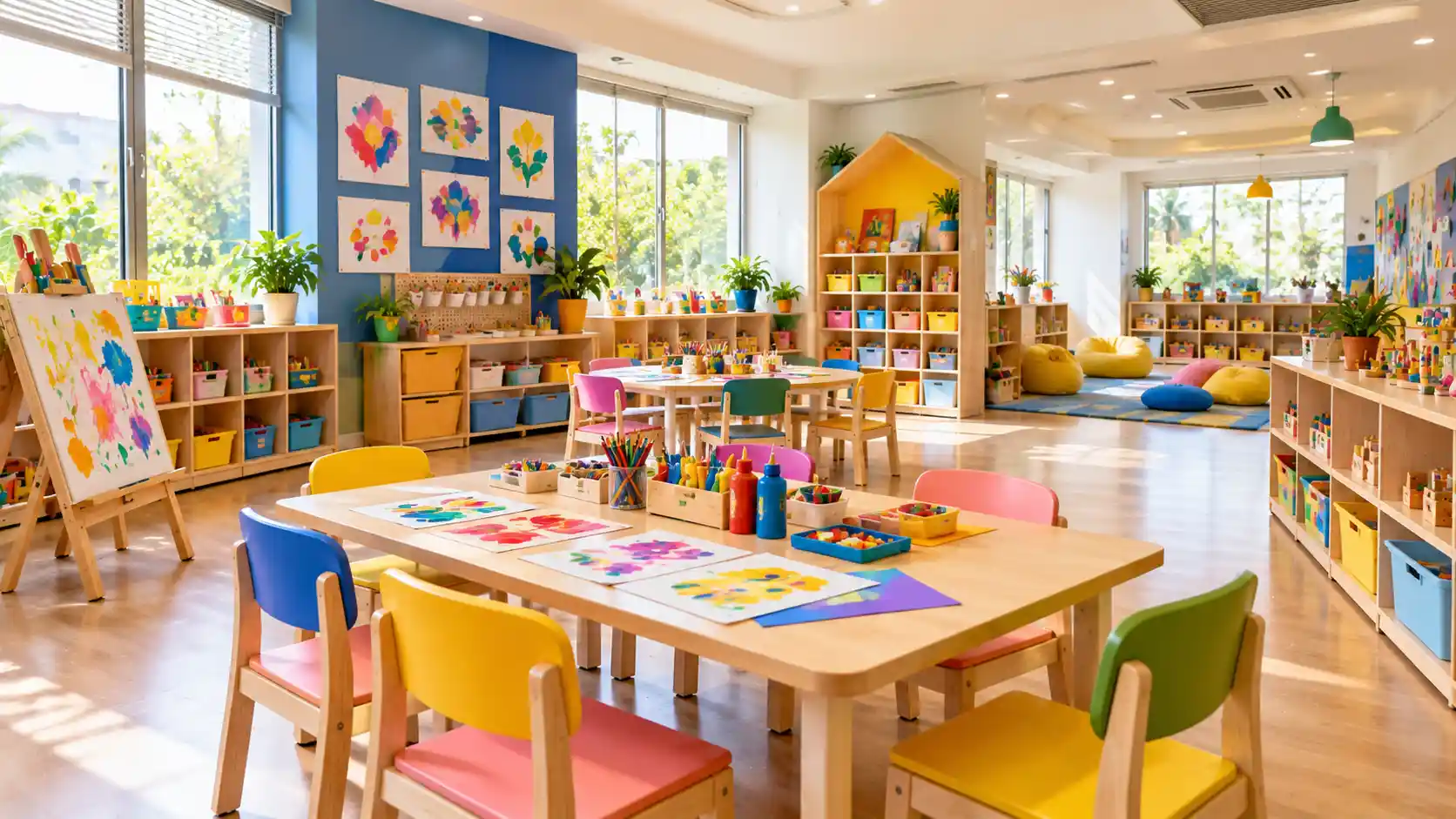 A Hexabee Kids classroom arranged for hands-on learning and play